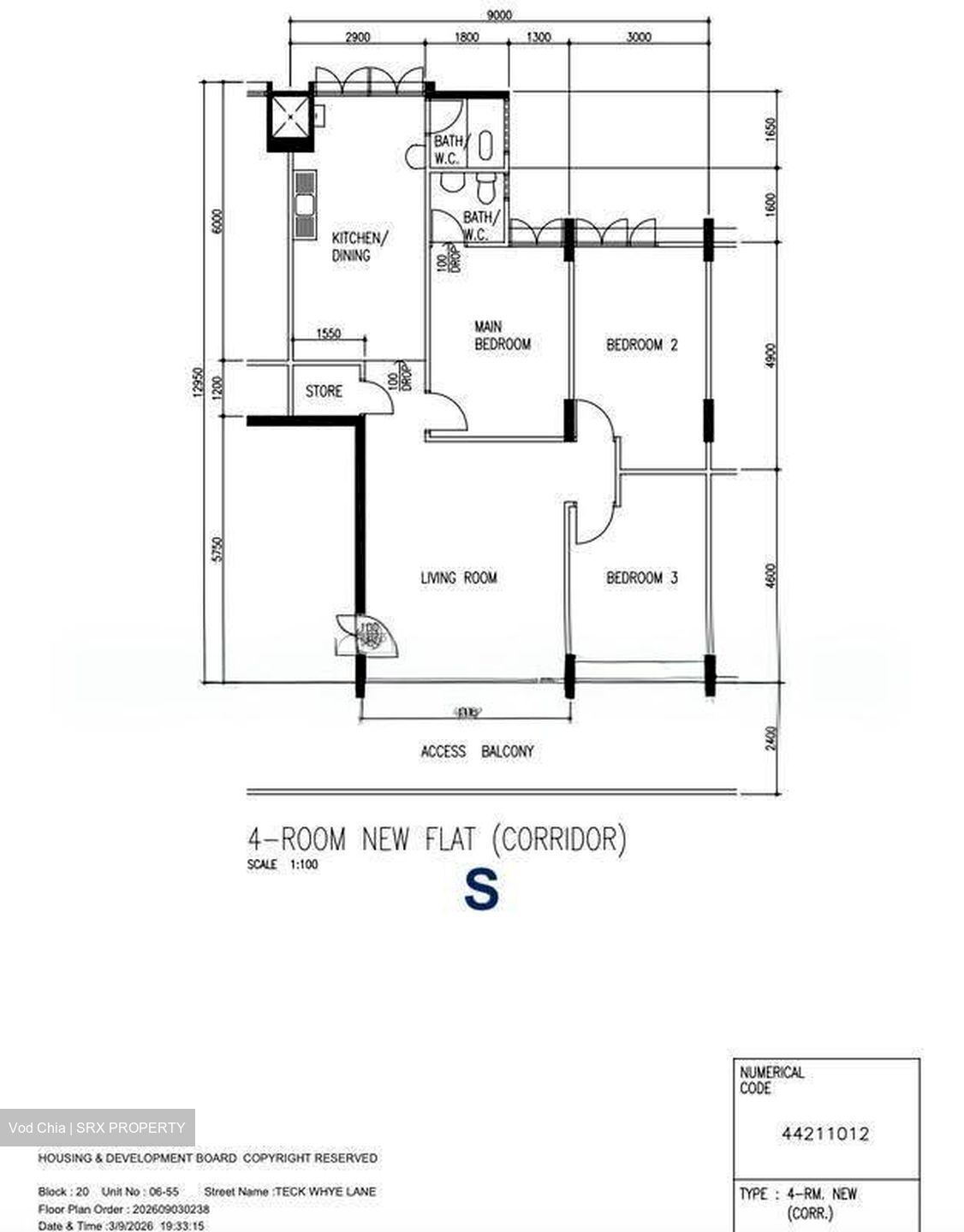 Blk 20 Teck Whye Heights Iii (Choa Chu Kang), HDB 4 Rooms #613801201